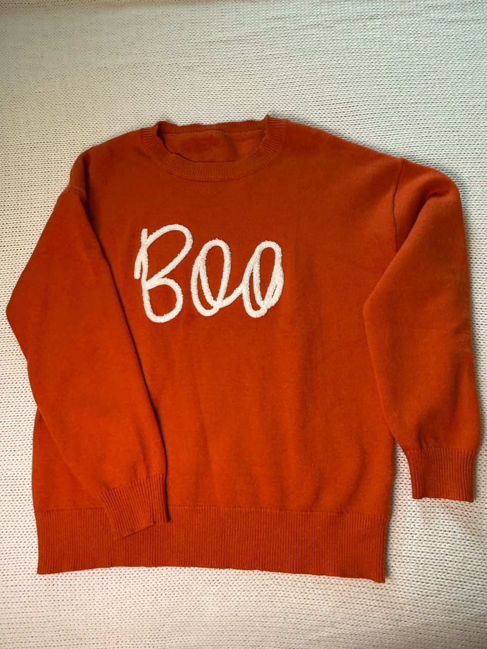 Orange 'Boo' Sweater size Large